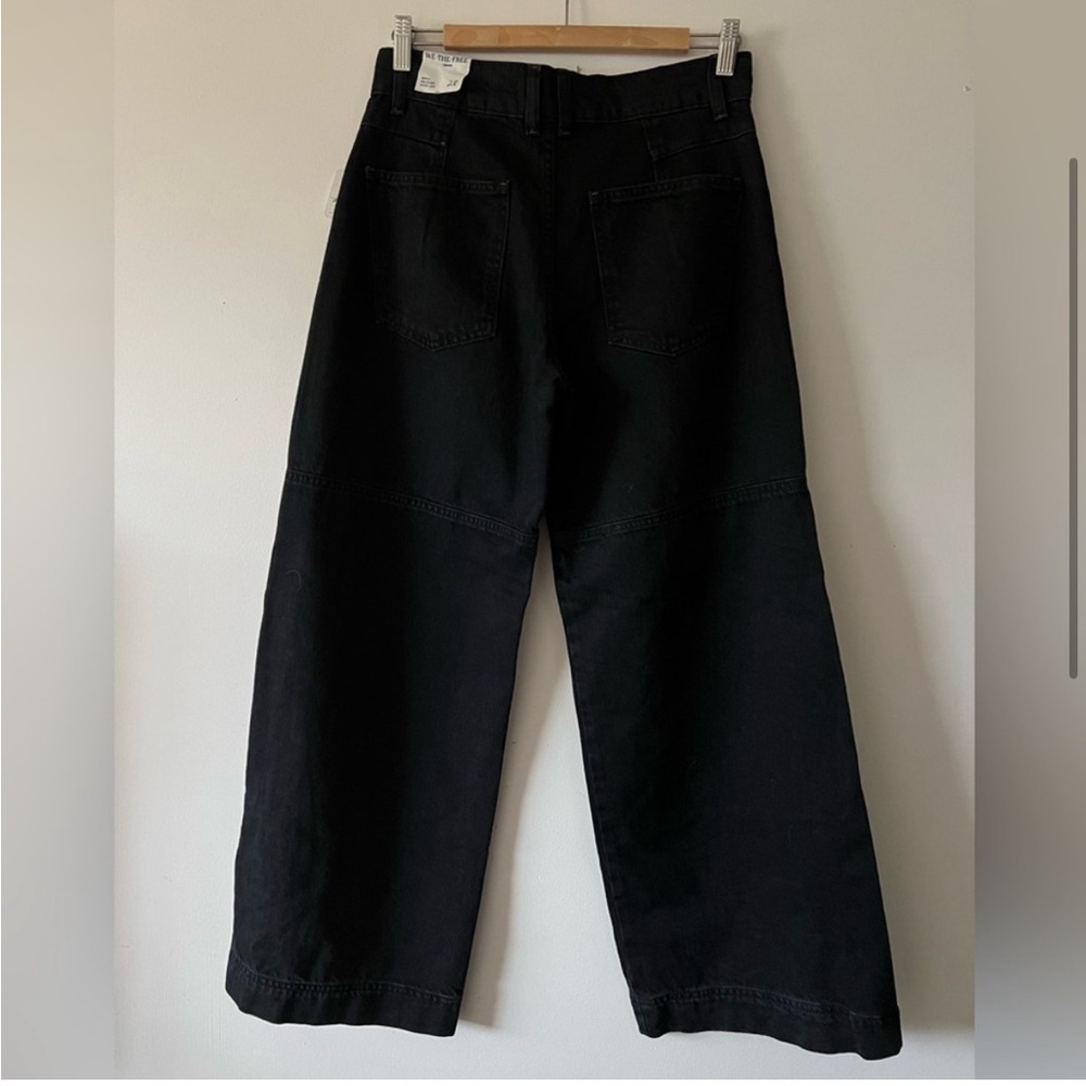 NWT Free People Denim Benji Wide Leg Jeans Black Oversized Baggy Loose Size 30 - Picture 3 of 5